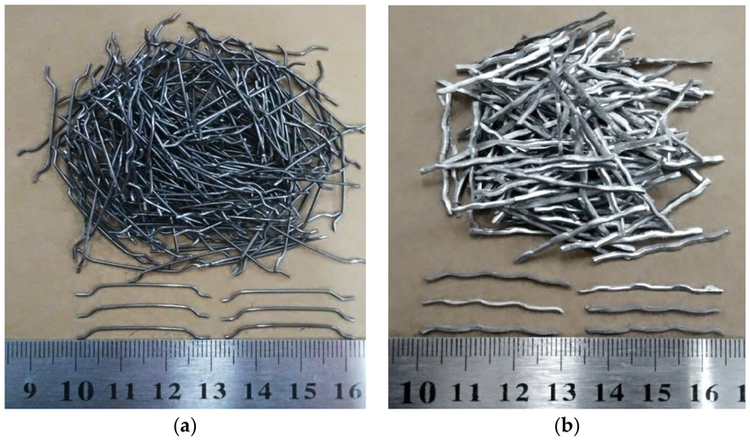 اندازه الیاف فلزی بتن